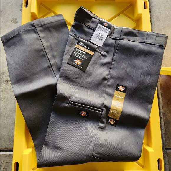 🩶👖🩶 Dickies Men's Loose Fit Double Knee Twill Work Pants - Charcoal - Size 32x32 - Picture 1 of 9